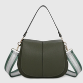 Ginny - Faux Leather Shoulder Bag - Olive